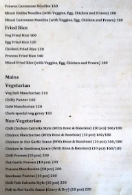 Calcutta Diaries menu 2