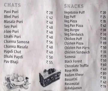 Ajantha Bakers & Sweets menu 