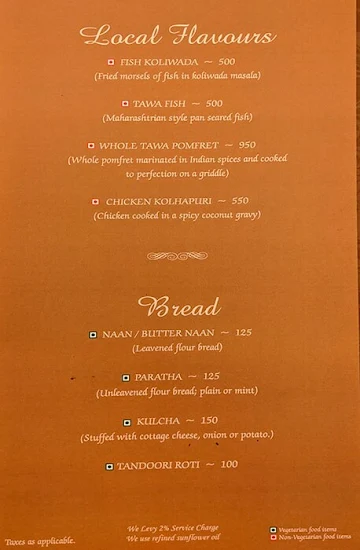 Duchess menu 