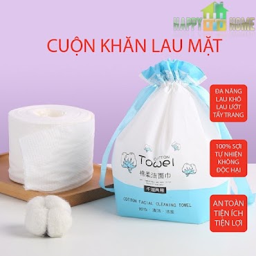 Khăn Mặt Cuộn Có Thể Lau Khô, Lau Ướt, Tẩy Trang - Giấy Cuộn Lau Mặt Dùng Một Lần Tiện Dụng
