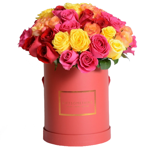 Box of love  - Arrangement of 21 colorful roses