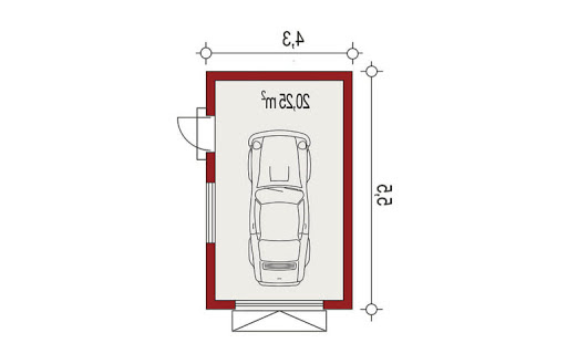 APG 8 garaż - Rzut garażu