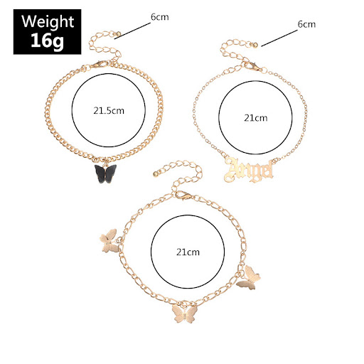 Title 6, Cavigliera farfalla rosa Temperamento. Ornament...