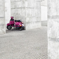 Una vespa rosa di 