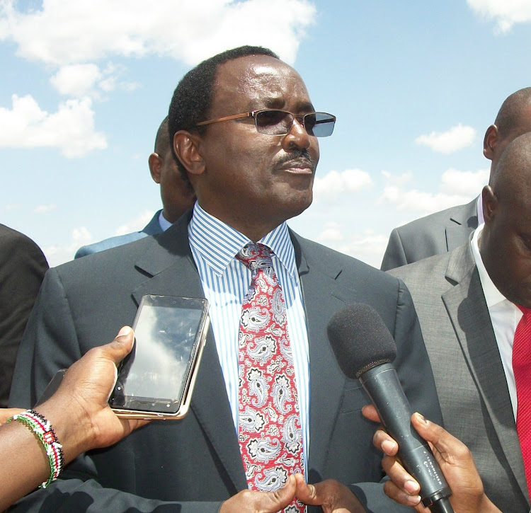 Wiper leader Kalonzo Musyoka addresses the press at a past presser