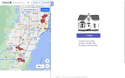 Doorhacker: cash flow properties on Zillow