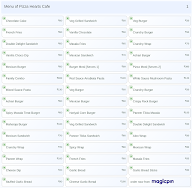 Pizza Hearts Cafe menu 1