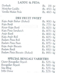 Sweet Bengal menu 3