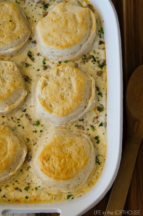 Click Here for Recipe: Biscuis and Gravy Casserole