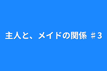 主人と、メイドの関係 ♯3