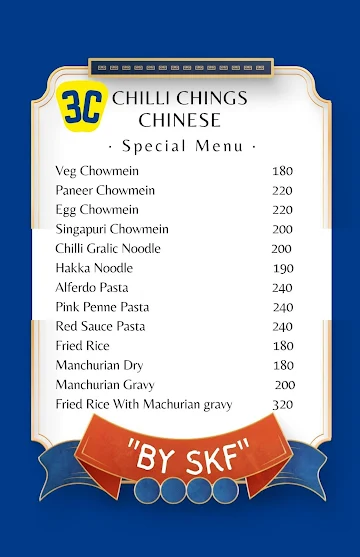 Chilli Chings Chinese By SKF menu 