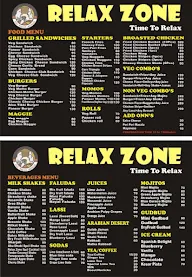 Relax Zone menu 1