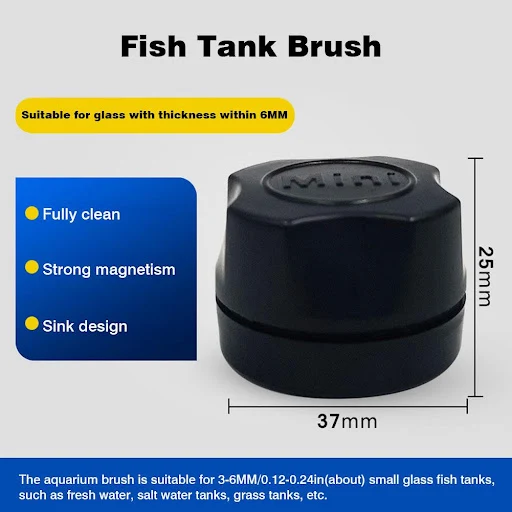 Aquarium Magnetic Brush Glass Floating Algae Scraper Curve Glass Cleaner Mini Scrubber Tool Fish Tank Glass Cleaning Mag