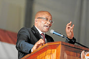 President Jacob Zuma addresses a Freedom Day crowd in 2015. 