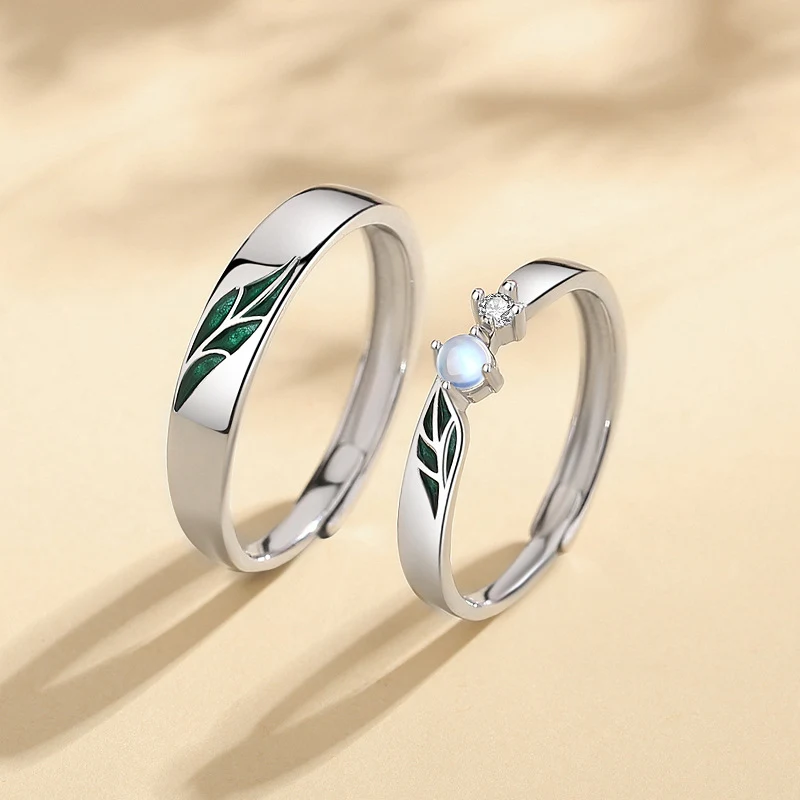 Sterling zilver 925 paarringen, waar liefde begint. Romantisch cadeau voor geliefden, een symbool van eeuwige verbinding en liefde.