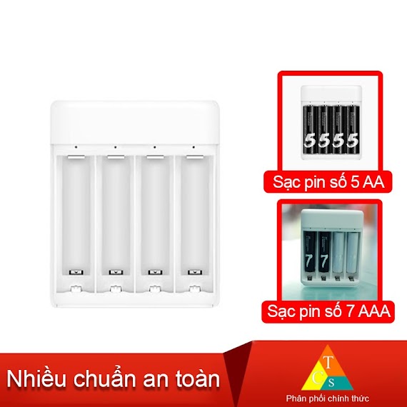 Bộ Sạc Pin Aa - Aaa Zmi Zi5/Zi7 Pb401 Chính Hãng Xiaomi