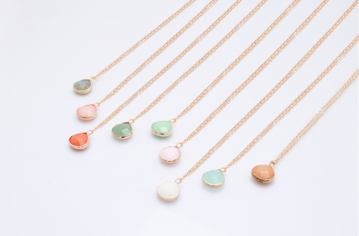 Title 3, Dyed Jade Water Drop Pendant Necklace