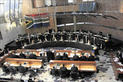 POINT OF ORDER:  A full bench of Constitutional Court judges listen to arguments by lawyers representing suspended National Director of Public Prosecutions, Menzi Simelane yesterday.  PHOTO: BUSISIWE MBATHA