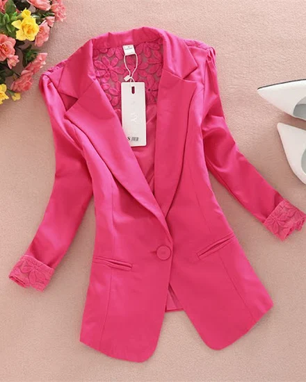 2024 New Women's Blazers Notched Collar Business Suits Fe... - 1