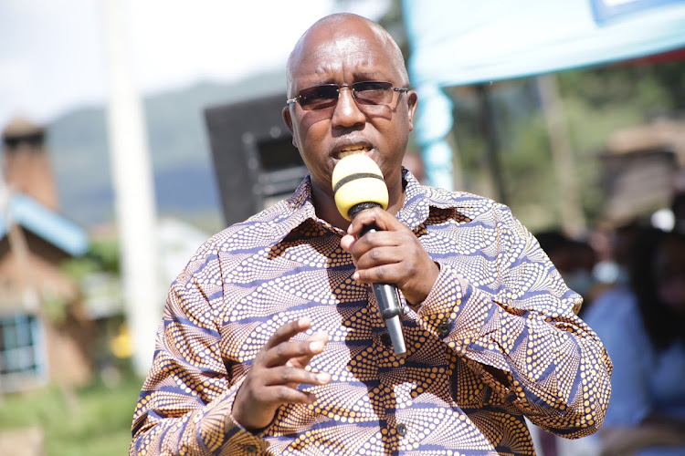 Baringo assembly speaker David Kiplagat during a fundraiser at Kapropita AIC church, Baringo Central on Sunday.