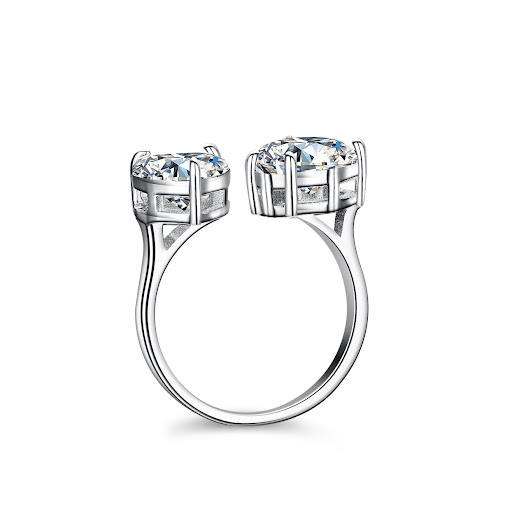 Title 4, S925 Silver Moissanite Ring Womens Luxury Inla...