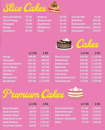 CK's Bakery menu 