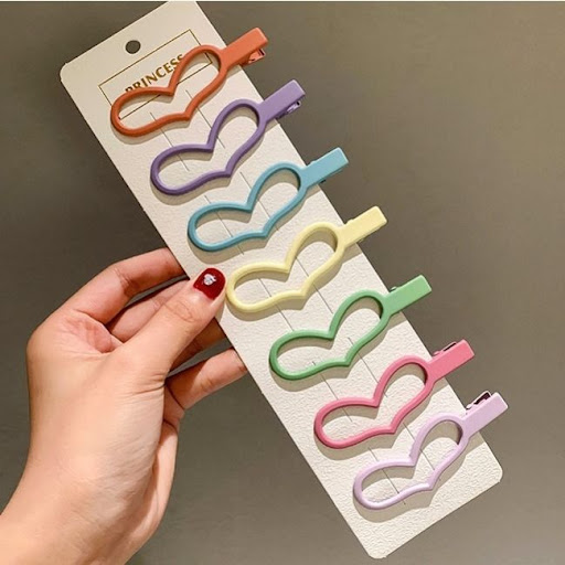 Title 4, New Purple Girl Heart Pure Color Side Clip Flow...
