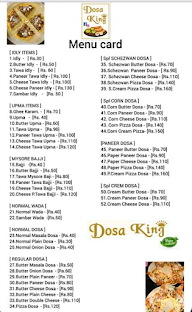 Dosa King menu 1