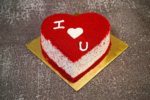 I Love You Red Velvet Heart Shaped Cake