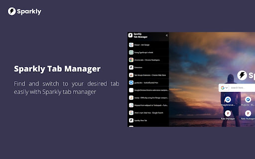 Sparkly: New Tab, Tab Manager, Bookmarks