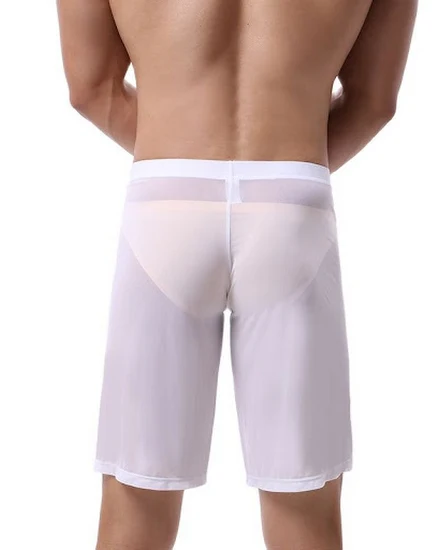 CLEVER-MENMODE Boxer Men Underwear Sexy Mesh Sleep Bottom... - 3