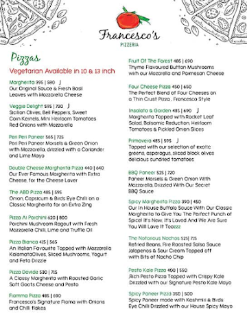 Francesco's Pizzeria menu 