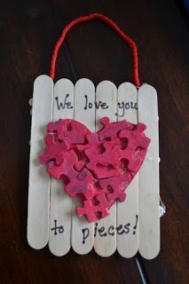 puzzle piece Valentine's decoration, DIY Valentine’s Day Decorations