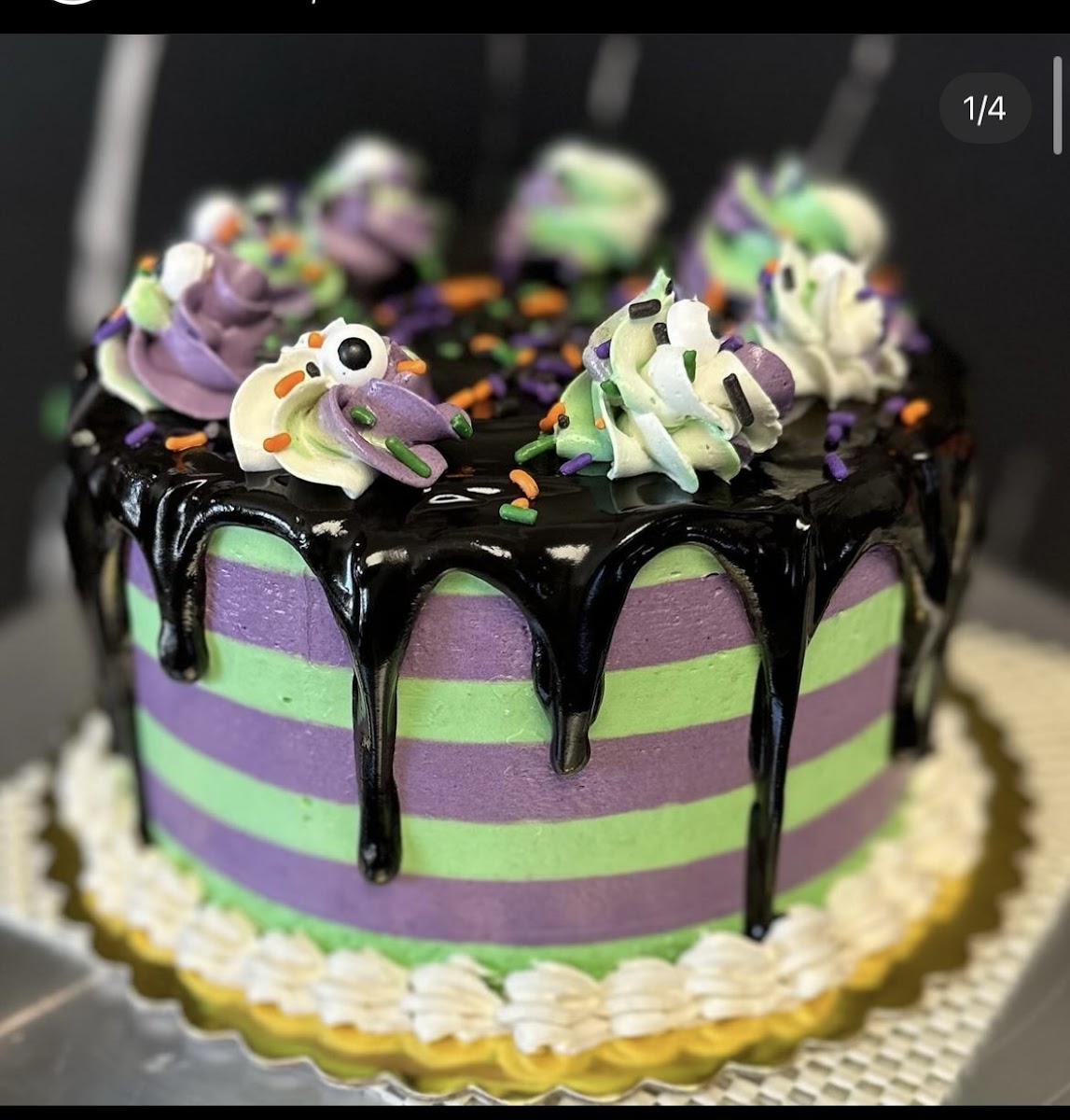 Pandan & Ube Halloween Cake