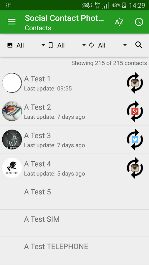    Social Contact Photo Sync- screenshot  
