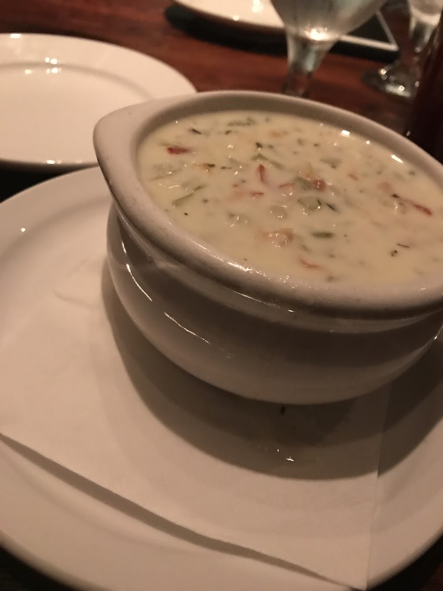 Cup of clam chowder