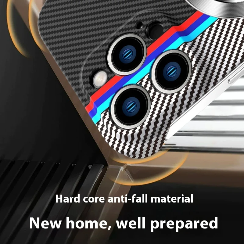 Fashion Personality Carbon Fiber Pattern Phone Case offering style and protection. Enjoy a secure grip and a modern desi