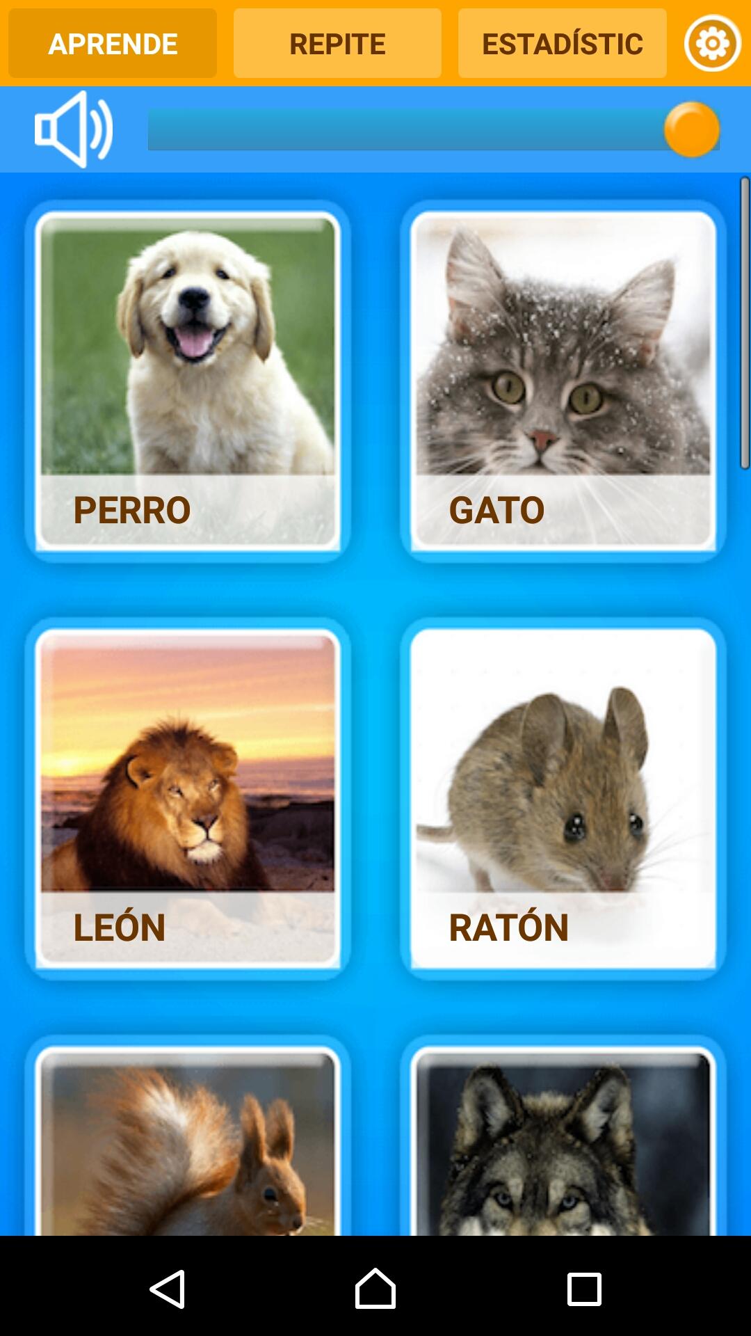 Android application Animal sounds for Kids screenshort