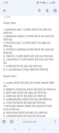 Sri Bala Foods And Condiments M menu 1