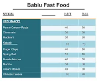 Bablu Fast Food menu 1