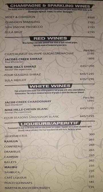 Spice Route menu 