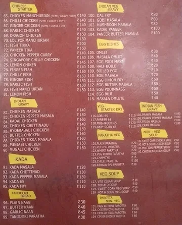 SK Food Court menu 