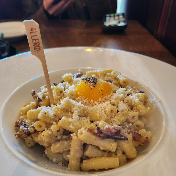 Carbonara with GF Pasta