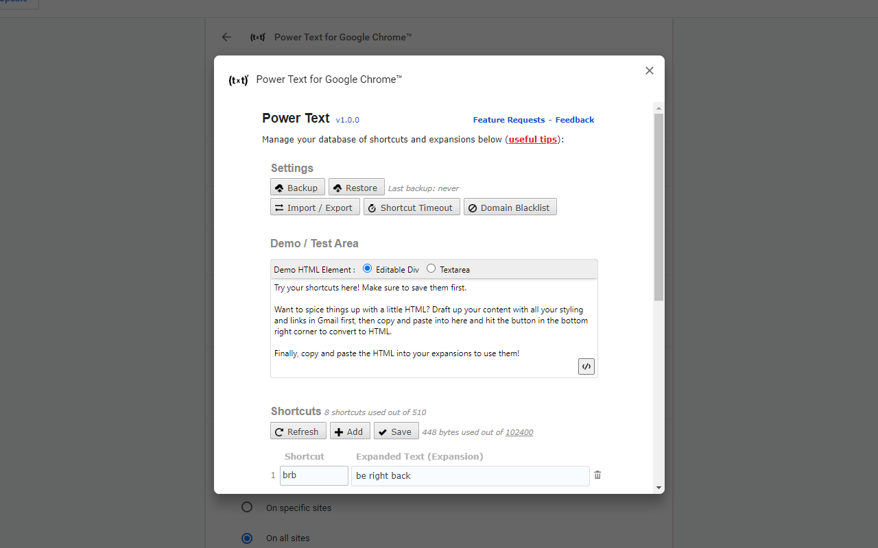 Power Text for Google Chrome™ Preview image 1