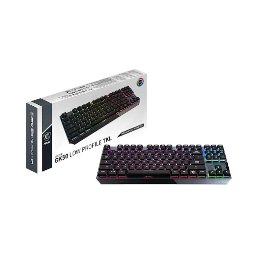 Bàn phím cơ gaming có dây MSI Vigor GK50 TKL Kailh Low Profile Switch (màu đen) (S11-04US272-GA7)