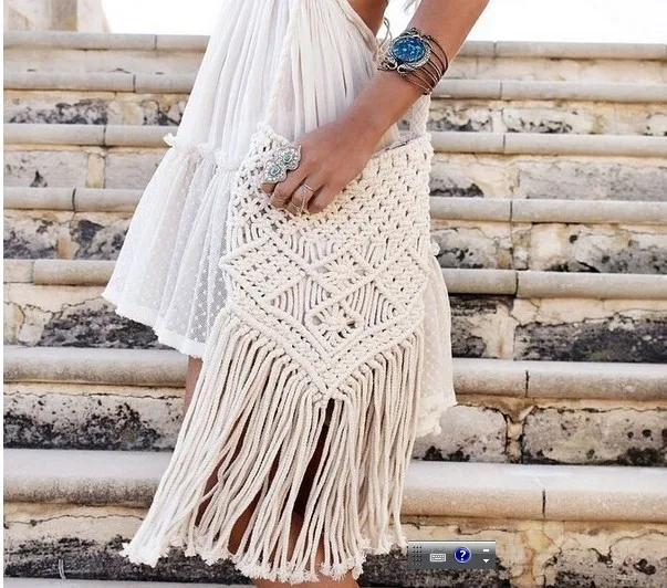 Title 4, Tassel Trend pamučna tkana torba sa resama, ele...