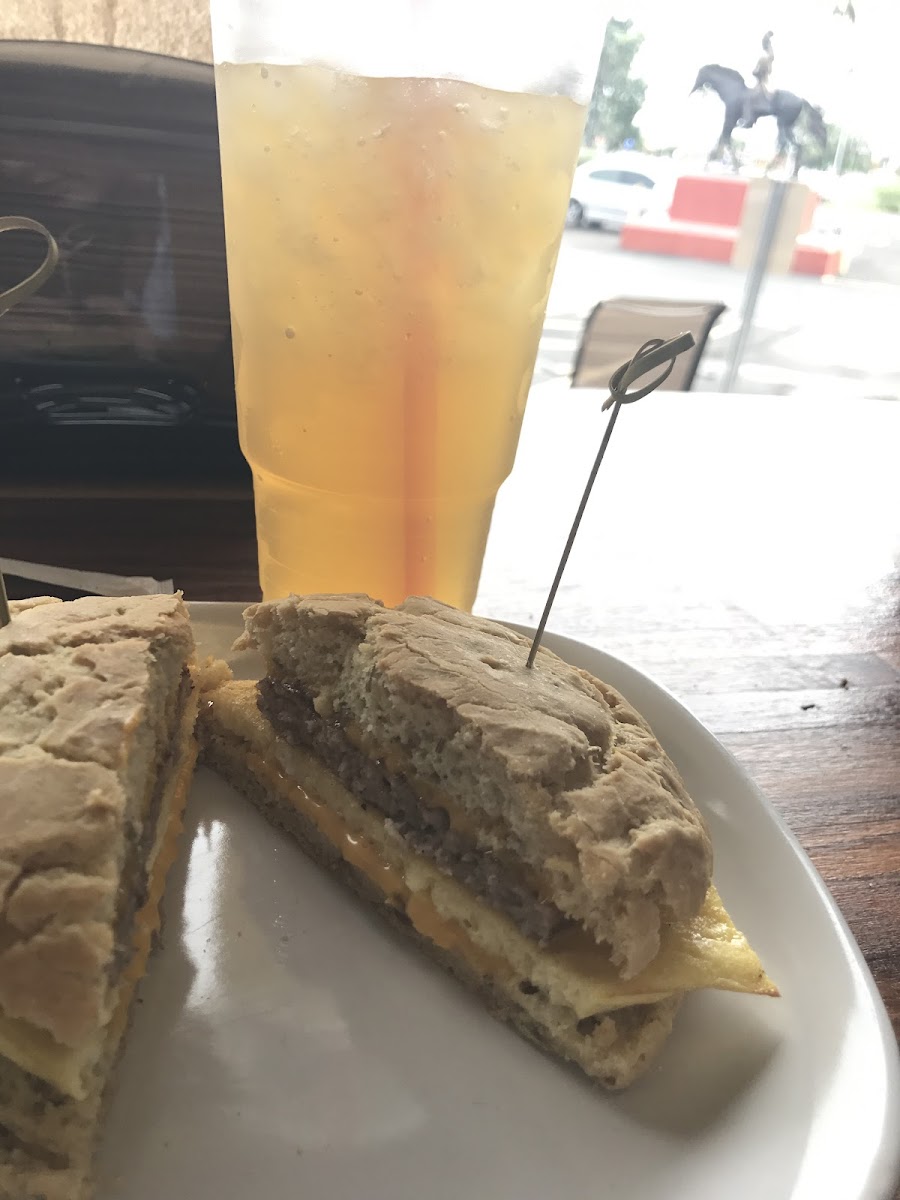 Breakfast sandwich with rosemary bread