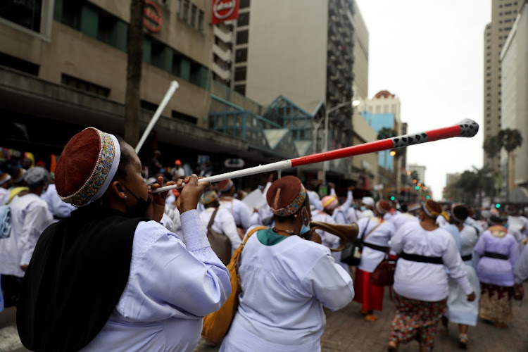 Durban city was a sight to see on Tuesday as a sea of white-robed people from the Nazareth Baptist church went on a peaceful march.