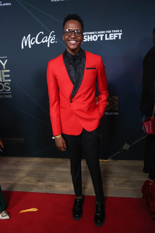 'Skeem Saam' actor Thabiso Molokomme poses for a portrait on the red carpet, 11 March 2023, in Sandton, Johannesburg, during the 6th Royalty Soapie awards. Picture: Alaister Russell