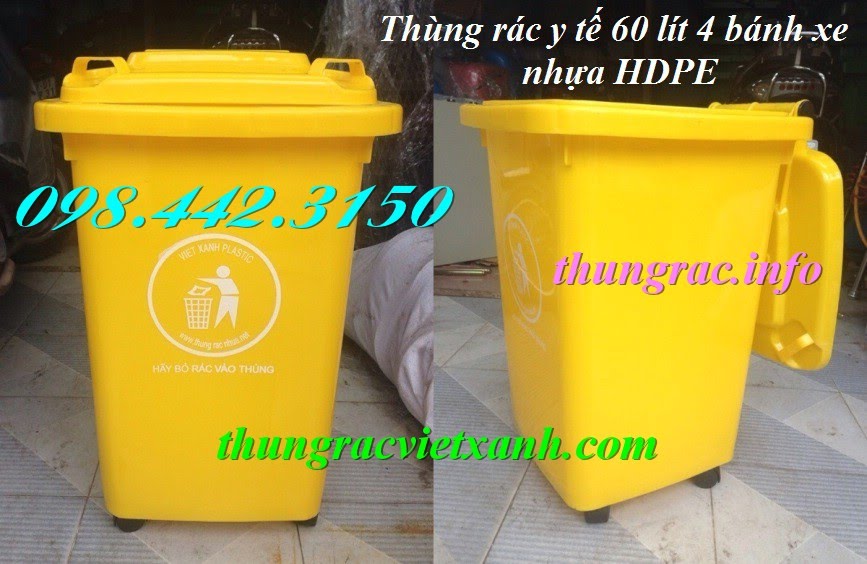 Thùng rác y tế 60 lít nhựa hdpe